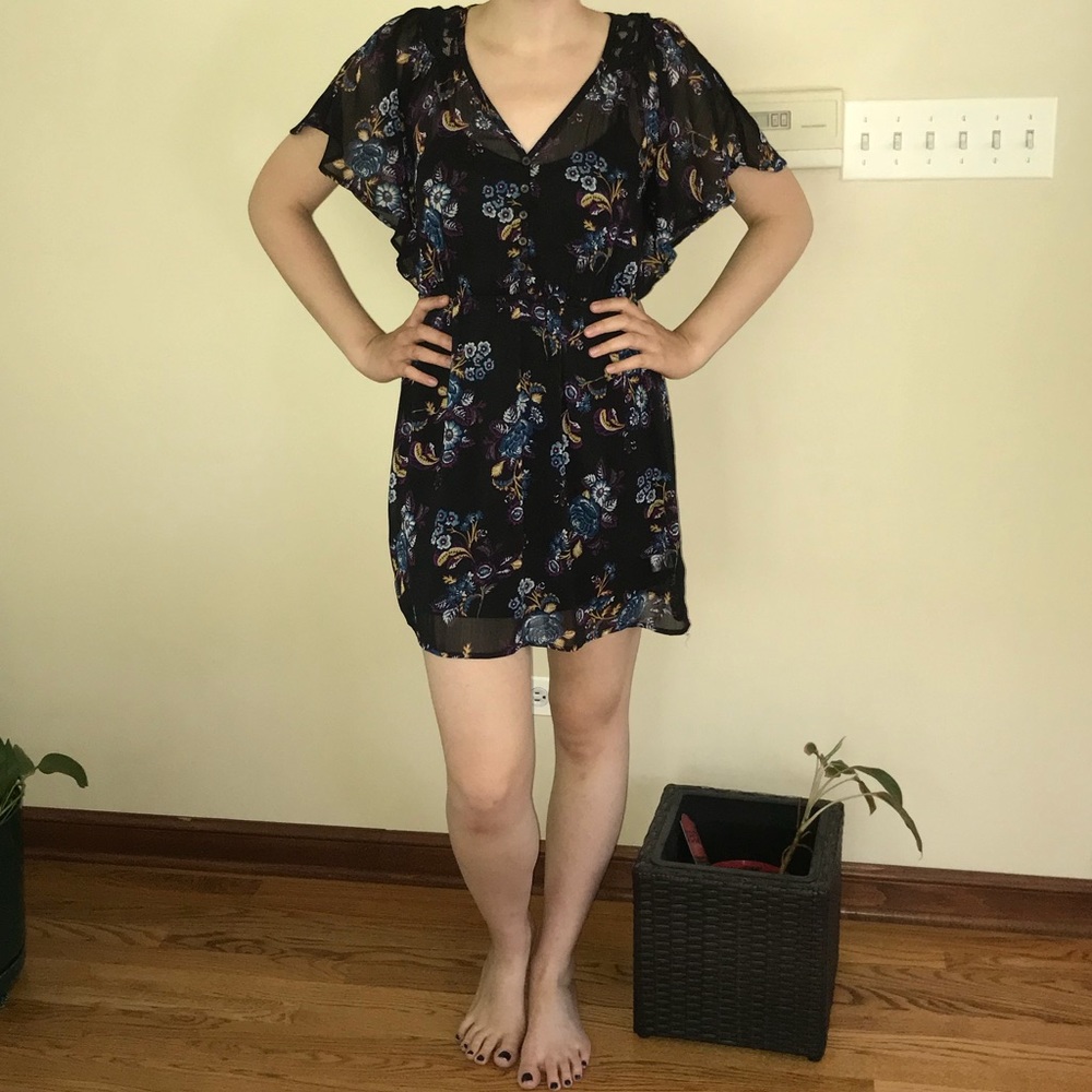 Semi-Sheer Floral Dress